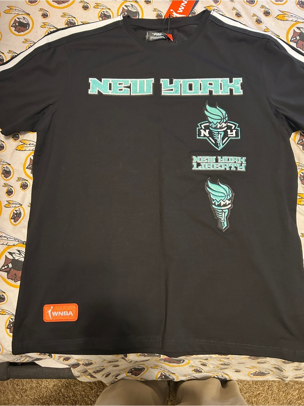 New York Liberty Black & Teal Pro Standard Logo Tee